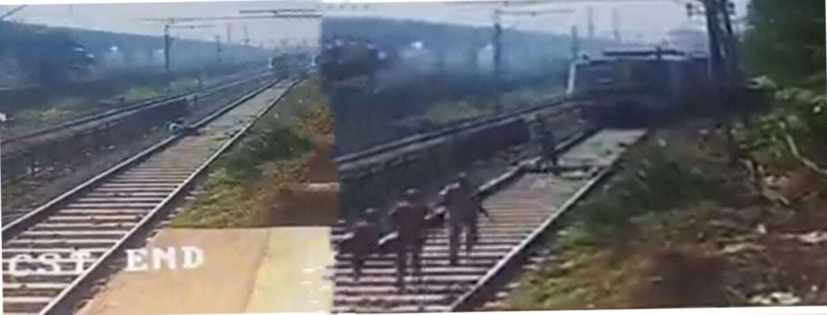 தண்டவாளத்தில் திக் திக்.. வைரலான வீடியோ!