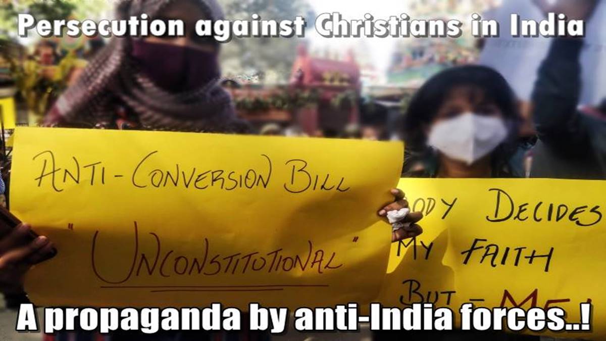 Persecution against Christians in India: A propaganda by anti-India forces..!