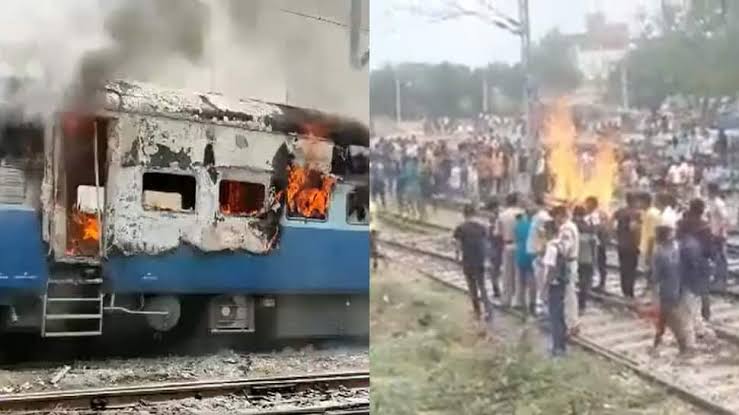 அக்னிபத் வன்முறையால் ரயில்வே துறைக்கு ரூ.259.44 கோடி இழப்பு .. - Dhinasari Tamil