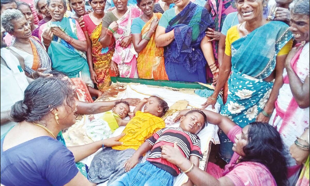 குழந்தைகளுடன்‌ ஆற்றில்‌ தாய் குதித்த சம்பவம் 3குழந்தைகளும் பலி…