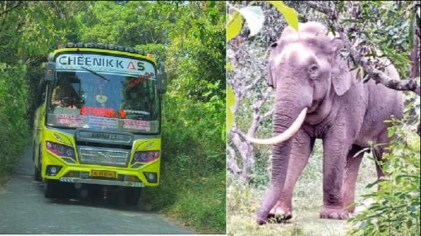 கேரளா  தமிழகம் இடையே செல்லும் பேருந்தை துரத்திய ‘கபாலி’ ..