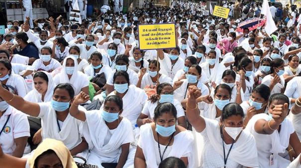 ஒப்பந்த செவிலியர்களை பணி நிரந்தரம் செய்ய வாய்ப்பு இல்லை- அமைச்சர் மா.சுப்பிரமணியன்