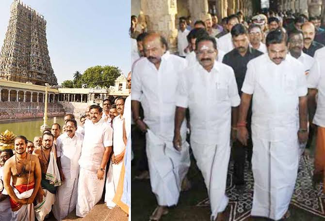 மதுரை மீனாட்சியம்மன் கோவிலில் எடப்பாடி பழனிசாமி சாமி.. - Dhinasari Tamil