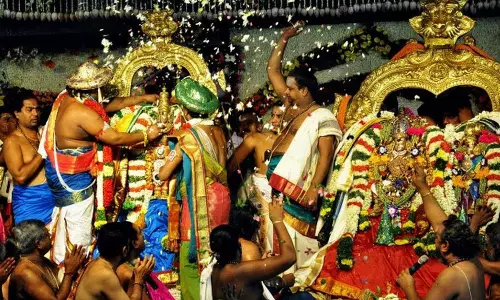 மதுரை மீனாட்சி சுந்தரேசுவரா்  திருக்கல்யாணம் கோலாகலம்..