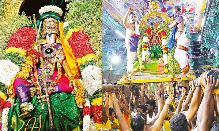 மதுரை மீனாட்சி அம்மனுக்கு பட்டாபிஷேகம் நாளை மீனாட்சி சுந்தரேஸ்வரர் திருக்கல்யாணம்..