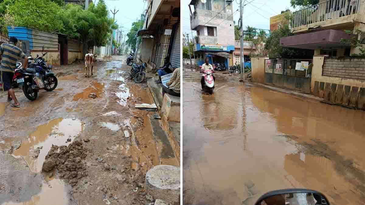 கன மழை; அவல நிலையில் மதுரை சாலைகள்!