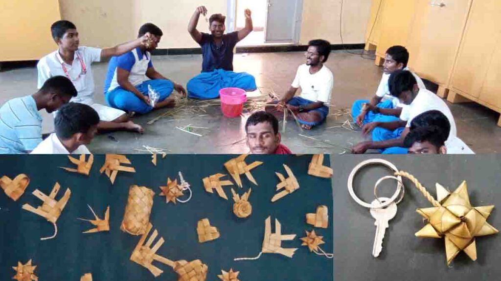 திருவேடகம் கல்லூரியில் பனை ஓலை கைவினைப் பொருட்கள் தயாரிப்பு பயிற்சி! - Dhinasari Tamil