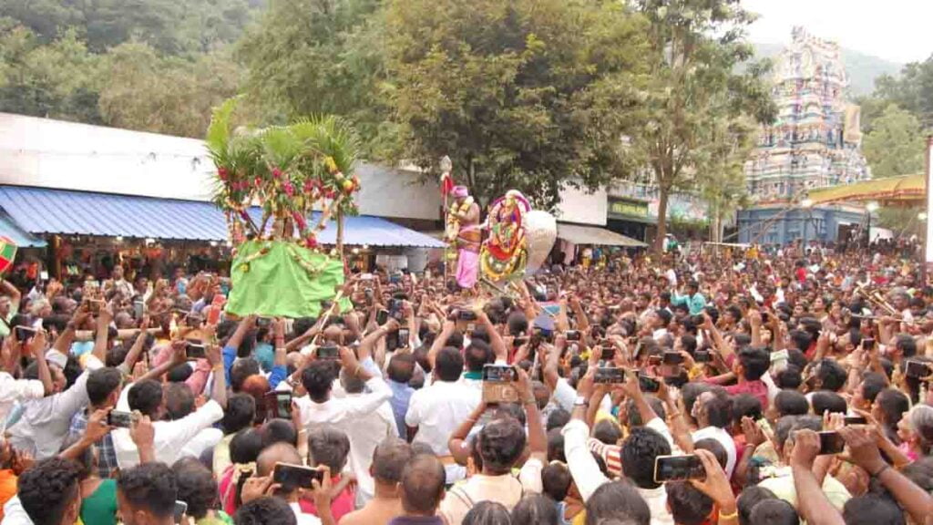 பழமுதிர்ச்சோலை - சோலைமலை முருகன் கோயிலில் சூரசம்ஹாரம்! - Dhinasari Tamil