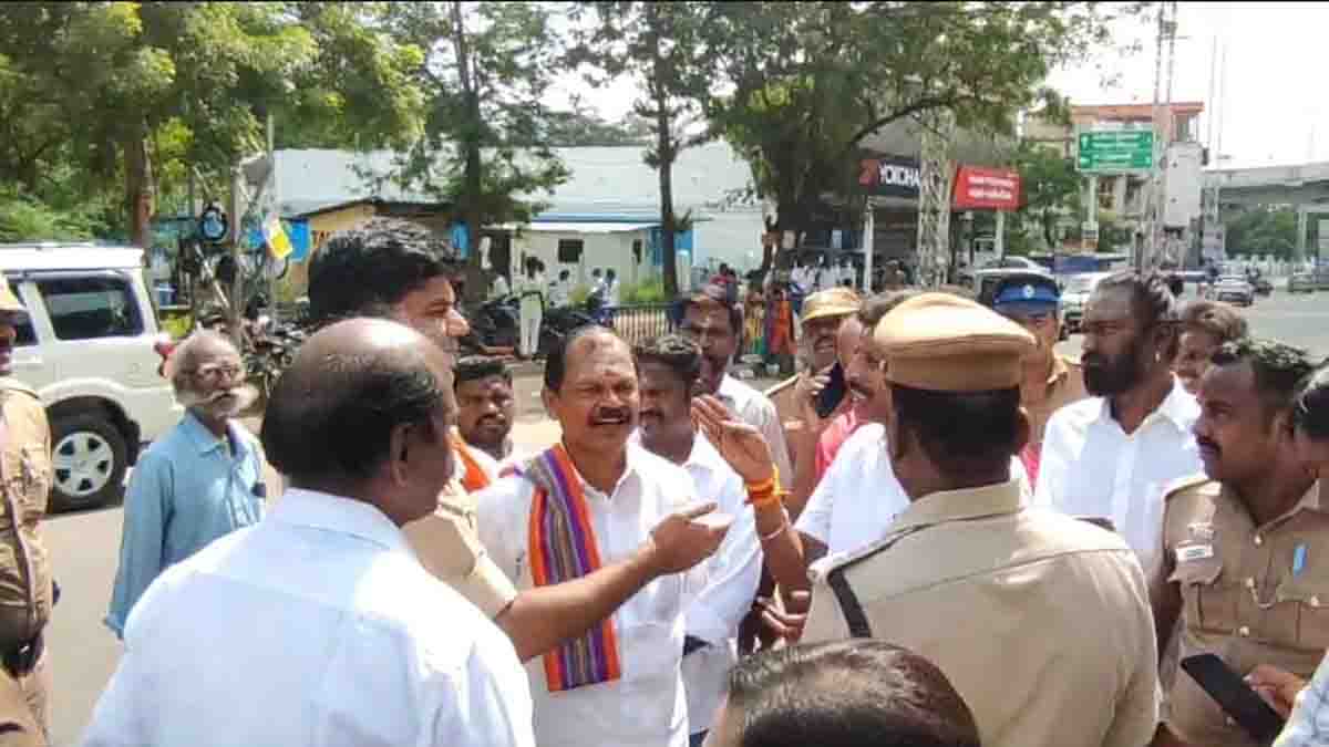 சிலைக்கு மாலை போடப் போன அர்ஜுன் சம்பத்… மதுரையில் கைது!